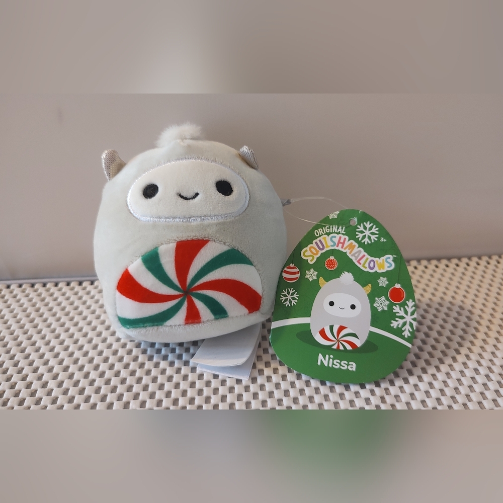 Squishmallow Nissa The Peppermint Yeti Christmas Plush NWT